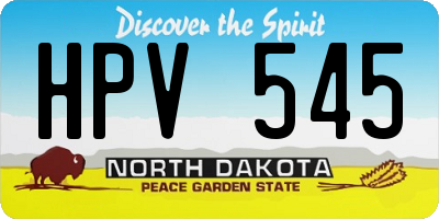 ND license plate HPV545
