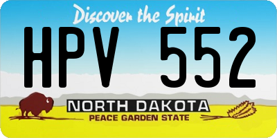 ND license plate HPV552