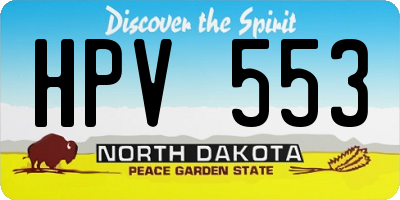 ND license plate HPV553