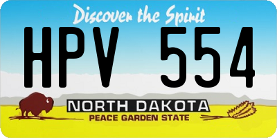 ND license plate HPV554