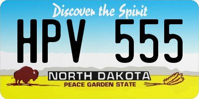 ND license plate HPV555