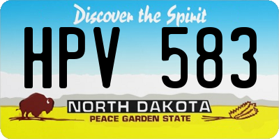 ND license plate HPV583