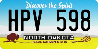 ND license plate HPV598