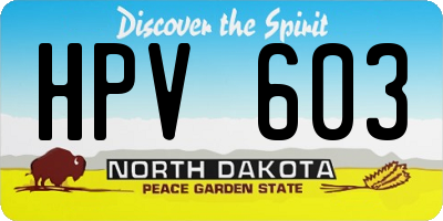ND license plate HPV603