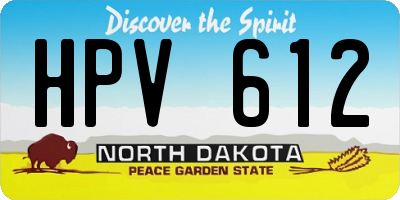 ND license plate HPV612