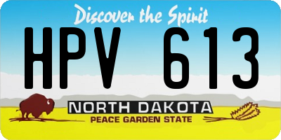 ND license plate HPV613
