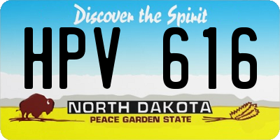 ND license plate HPV616