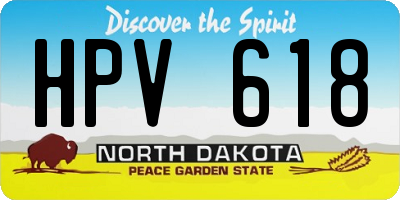 ND license plate HPV618