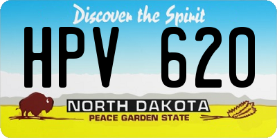 ND license plate HPV620