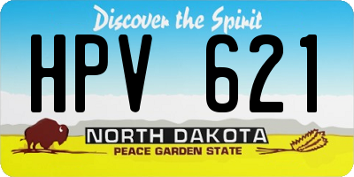 ND license plate HPV621