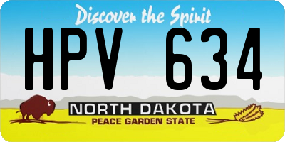 ND license plate HPV634