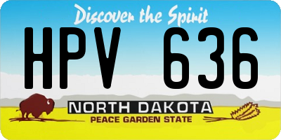 ND license plate HPV636