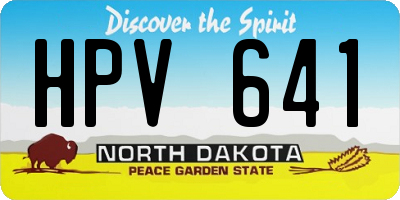 ND license plate HPV641