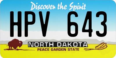 ND license plate HPV643