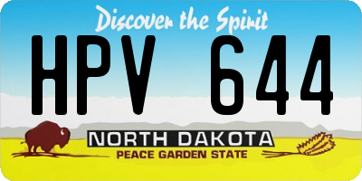ND license plate HPV644
