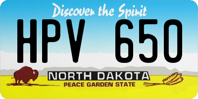 ND license plate HPV650