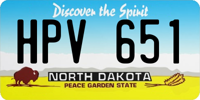 ND license plate HPV651
