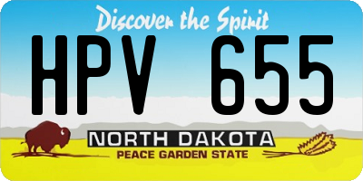 ND license plate HPV655