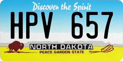 ND license plate HPV657