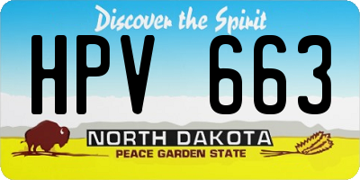 ND license plate HPV663