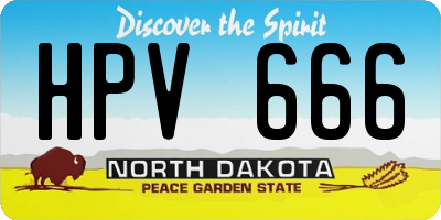ND license plate HPV666