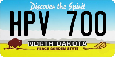 ND license plate HPV700