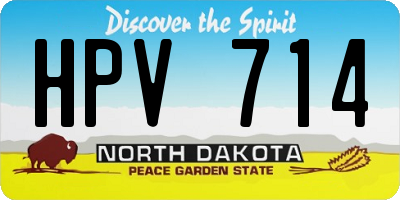 ND license plate HPV714