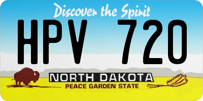 ND license plate HPV720