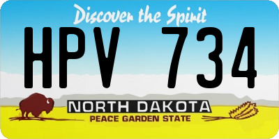 ND license plate HPV734