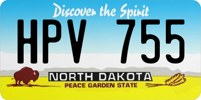 ND license plate HPV755