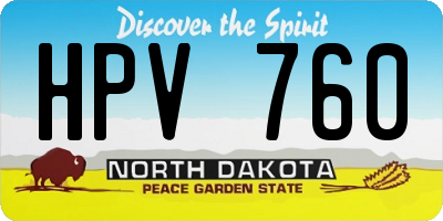 ND license plate HPV760