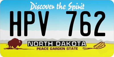 ND license plate HPV762