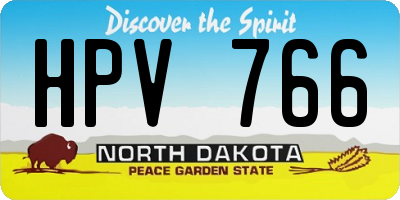 ND license plate HPV766