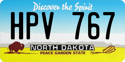 ND license plate HPV767