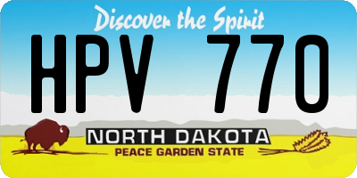 ND license plate HPV770