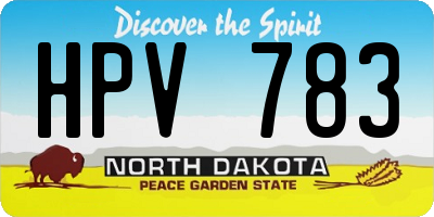 ND license plate HPV783