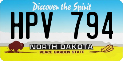 ND license plate HPV794