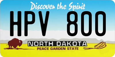 ND license plate HPV800