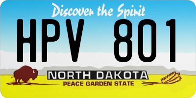 ND license plate HPV801