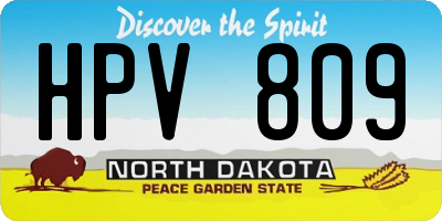 ND license plate HPV809