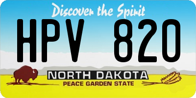 ND license plate HPV820