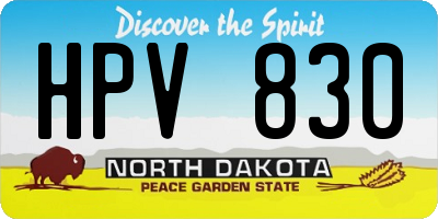 ND license plate HPV830