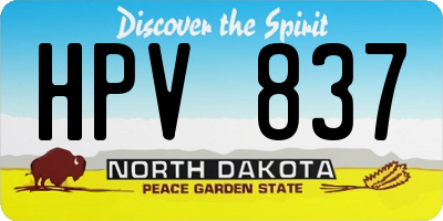 ND license plate HPV837
