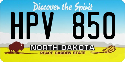 ND license plate HPV850