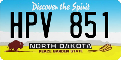 ND license plate HPV851