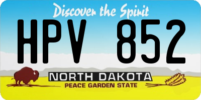 ND license plate HPV852
