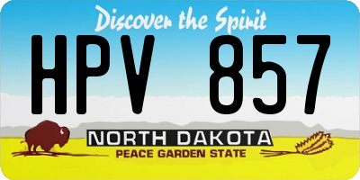 ND license plate HPV857