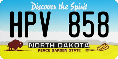 ND license plate HPV858