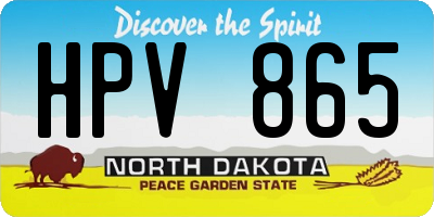 ND license plate HPV865