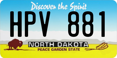 ND license plate HPV881